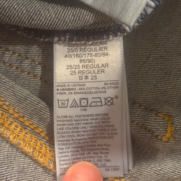 NWT Gap Classic Mid Rise Straight Size 25/0R. Dark Wash Style #600102-002 - Picture 6 of 7